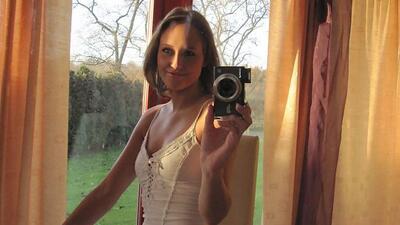 Nude selfies from horny blonde wife