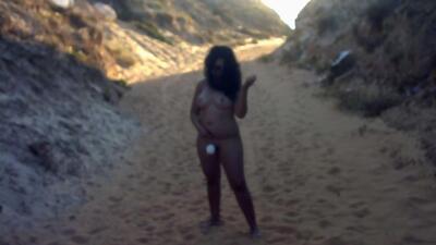 Chubby Arab wife on the nudist beach