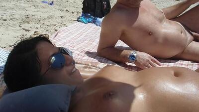 Nudist uninhibited wife on the beach